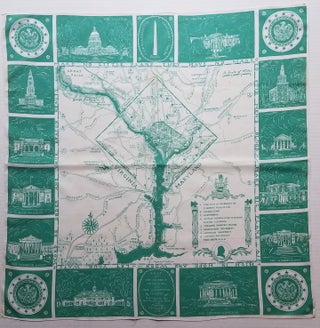 A Map of the District of Columbia and the Surrounding Country. DC. Washington, Burrage, Handkerchief Map.