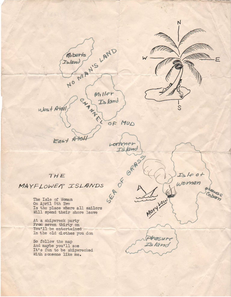 Item #3707 The Mayflower Islands. Manuscript Novelty Map for Shipwreck Party.