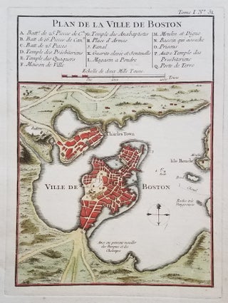 Item #3740 Plan de la ville de Boston. Boston., Jacques Nicolas Bellin