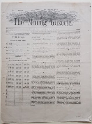 The Mining Gazette, Published in the Gate City of the Rocky Mountains. Volume 4, No. 23, April 25, 1883.