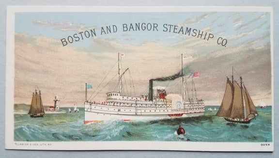 Item #3759 BOSTON AND BANGOR STEAMSHIP CO. Trade card., Steamship “Penobscot.”.