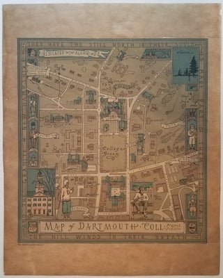 Item #3763 Map of Dartmouth Coll: Present & Future. Dartmouth College., Pictorial Map., arson,...