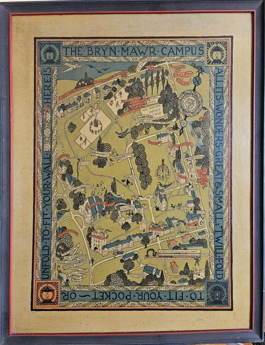 Item #3798 &ldquo;Here is the Bryn Mawr Campus - All Its Wonders Great & Small&hellip;. Pictorial Map: Bryn Mawr College., LK, del DW.